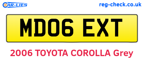 MD06EXT are the vehicle registration plates.