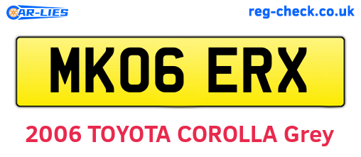 MK06ERX are the vehicle registration plates.