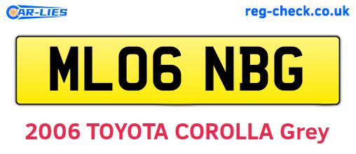 ML06NBG are the vehicle registration plates.