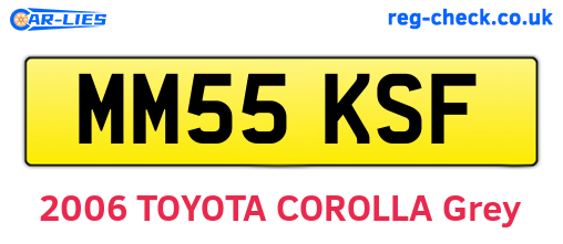 MM55KSF are the vehicle registration plates.