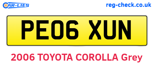 PE06XUN are the vehicle registration plates.