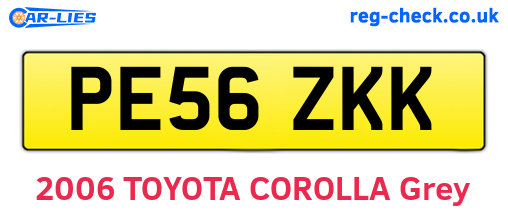 PE56ZKK are the vehicle registration plates.
