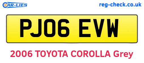 PJ06EVW are the vehicle registration plates.