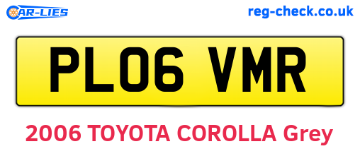 PL06VMR are the vehicle registration plates.