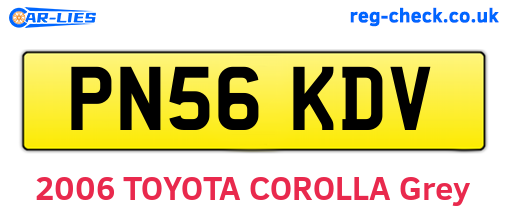 PN56KDV are the vehicle registration plates.