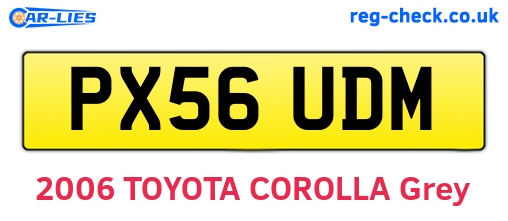 PX56UDM are the vehicle registration plates.