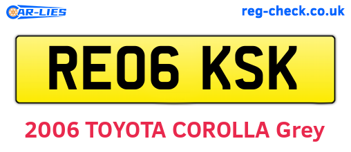 RE06KSK are the vehicle registration plates.