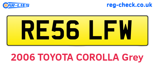 RE56LFW are the vehicle registration plates.