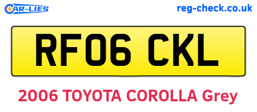 RF06CKL are the vehicle registration plates.