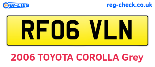 RF06VLN are the vehicle registration plates.