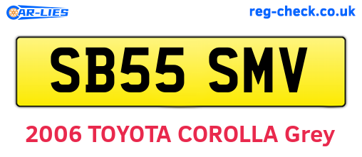 SB55SMV are the vehicle registration plates.