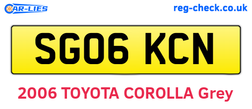 SG06KCN are the vehicle registration plates.