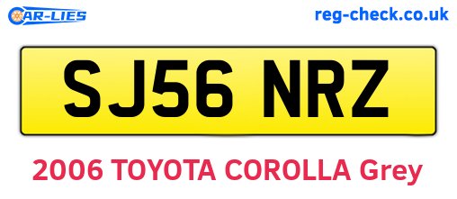 SJ56NRZ are the vehicle registration plates.