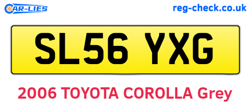 SL56YXG are the vehicle registration plates.
