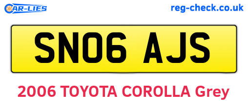 SN06AJS are the vehicle registration plates.