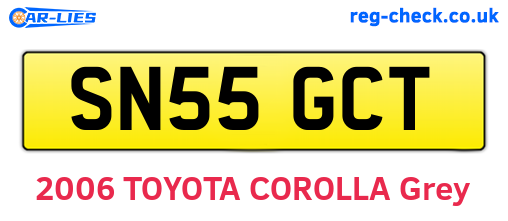 SN55GCT are the vehicle registration plates.