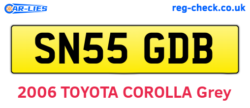 SN55GDB are the vehicle registration plates.