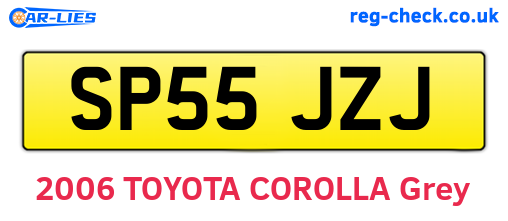 SP55JZJ are the vehicle registration plates.