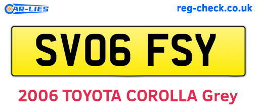 SV06FSY are the vehicle registration plates.