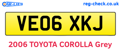 VE06XKJ are the vehicle registration plates.