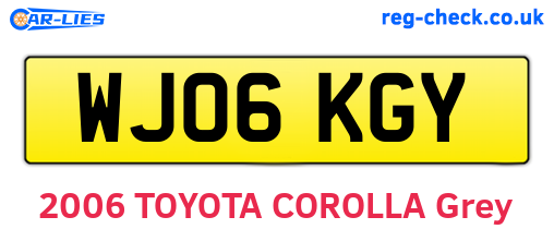WJ06KGY are the vehicle registration plates.
