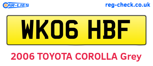 WK06HBF are the vehicle registration plates.