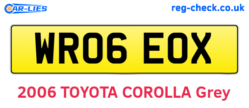 WR06EOX are the vehicle registration plates.