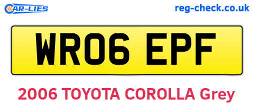 WR06EPF are the vehicle registration plates.