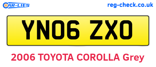 YN06ZXO are the vehicle registration plates.