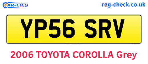 YP56SRV are the vehicle registration plates.