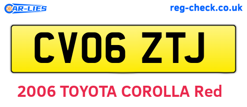 CV06ZTJ are the vehicle registration plates.