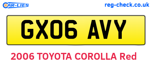 GX06AVY are the vehicle registration plates.