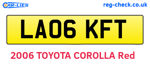LA06KFT are the vehicle registration plates.