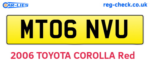 MT06NVU are the vehicle registration plates.