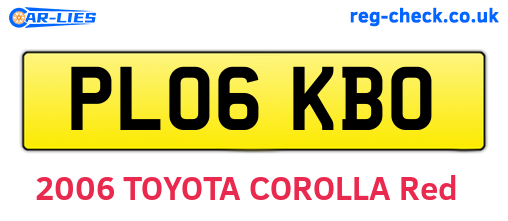 PL06KBO are the vehicle registration plates.