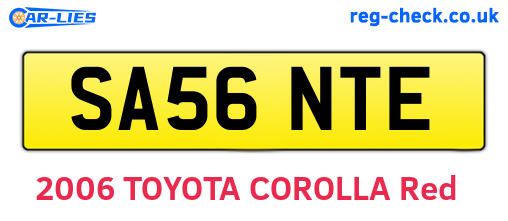 SA56NTE are the vehicle registration plates.