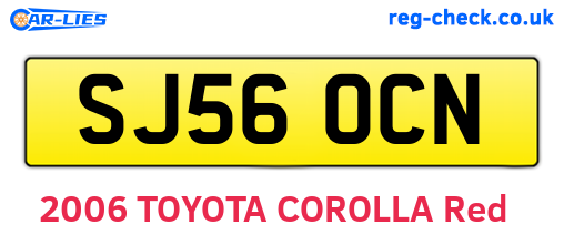 SJ56OCN are the vehicle registration plates.