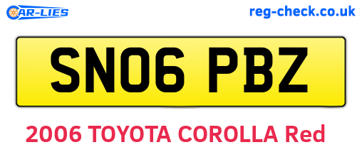 SN06PBZ are the vehicle registration plates.