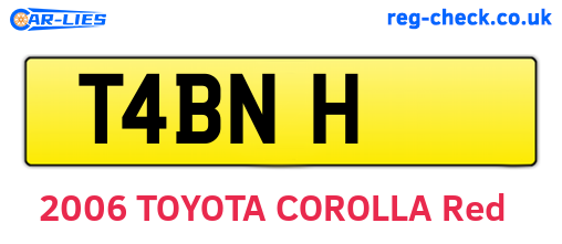 T4BNH are the vehicle registration plates.