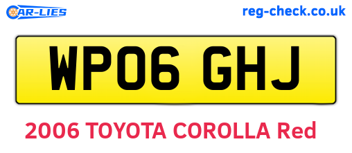 WP06GHJ are the vehicle registration plates.
