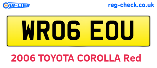WR06EOU are the vehicle registration plates.