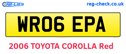 WR06EPA are the vehicle registration plates.