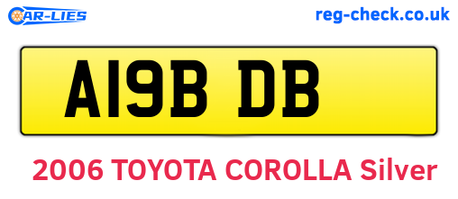 A19BDB are the vehicle registration plates.