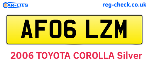 AF06LZM are the vehicle registration plates.