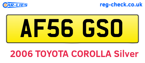 AF56GSO are the vehicle registration plates.