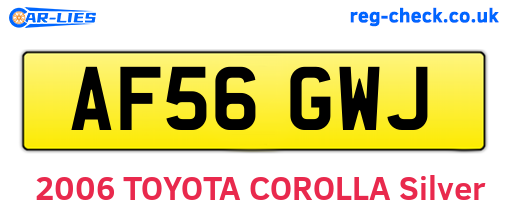 AF56GWJ are the vehicle registration plates.