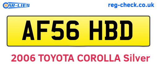 AF56HBD are the vehicle registration plates.