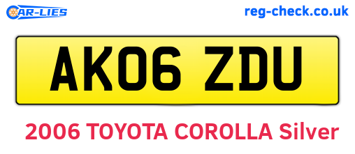 AK06ZDU are the vehicle registration plates.