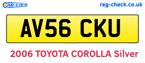 AV56CKU are the vehicle registration plates.