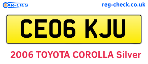CE06KJU are the vehicle registration plates.